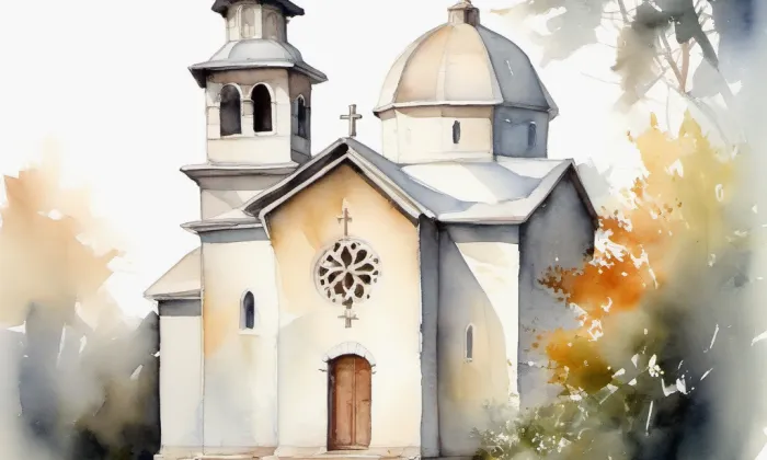 kaple svatého Josefa (Zákupy) – akvarel