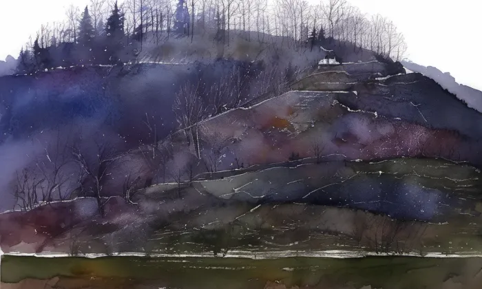 Kazín – akvarel