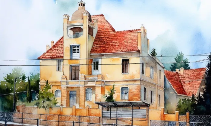Kestřánkova vila Marie – akvarel