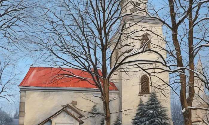 Kostel svaté Kateřiny – zima