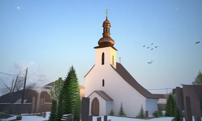 kostel svatých Petra a Pavla (Kojice) – noc