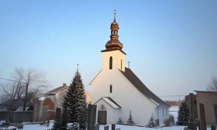 kostel svatých Petra a Pavla (Kojice) – zima