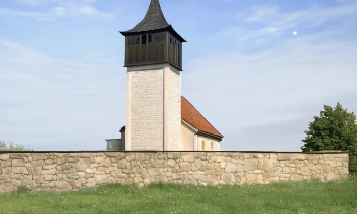 Kostel svatého Martina se zaniklou vsí – noc