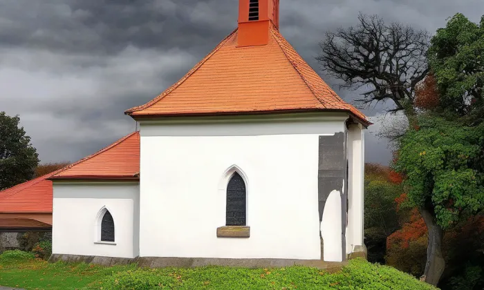 Kostel svatého Mikuláše (Svatý Mikuláš, okres Kutná Hora) – podzim