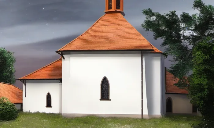Kostel svatého Mikuláše (Svatý Mikuláš, okres Kutná Hora) – noc