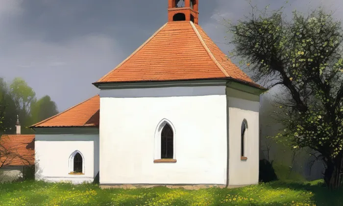 Kostel svatého Mikuláše (Svatý Mikuláš, okres Kutná Hora) – jaro
