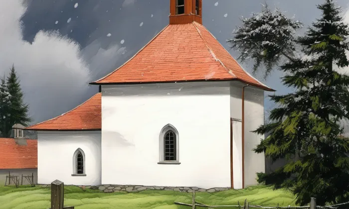 Kostel svatého Mikuláše (Svatý Mikuláš, okres Kutná Hora) – zima