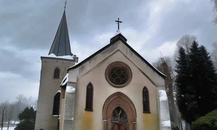 Kostel Všech svatých – zima