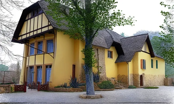 Kotěrova vila (Bechyně) – akvarel