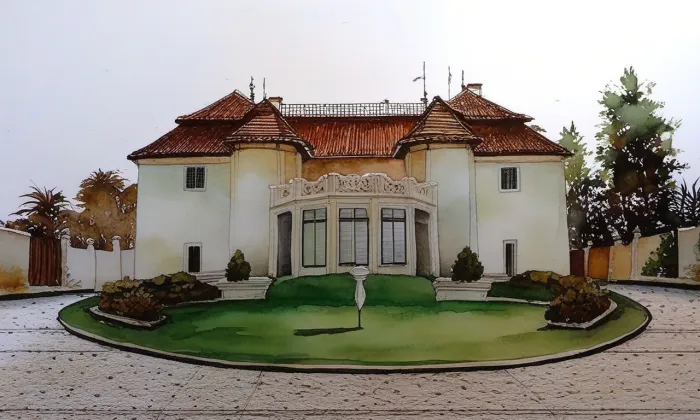 Kramářova vila – akvarel