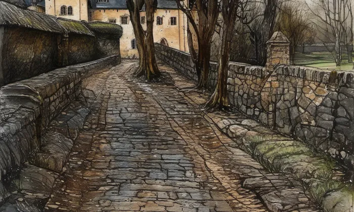 Lažany – akvarel