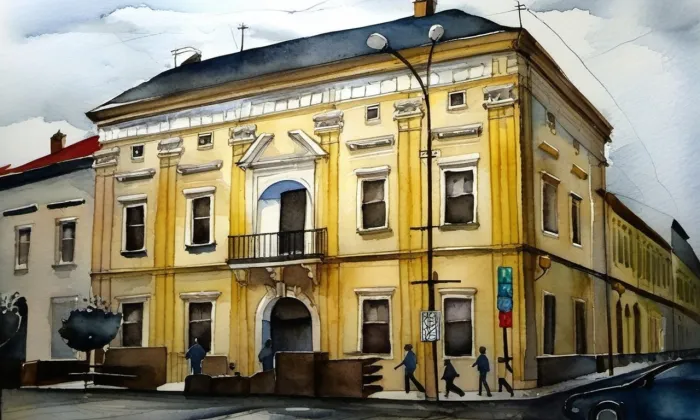 Langův dům – akvarel