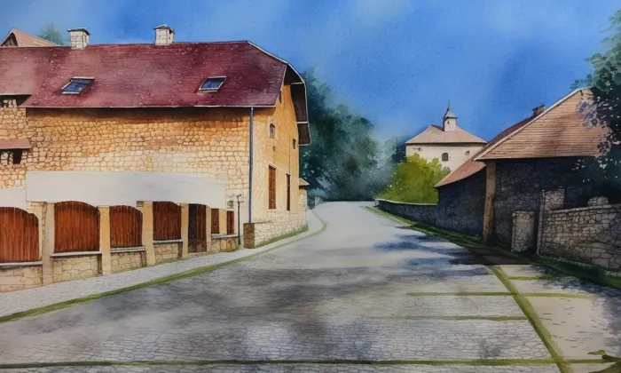 Libčany – akvarel