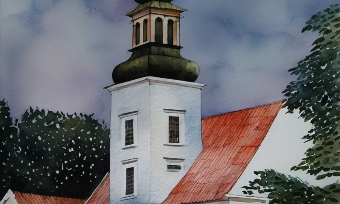 Lomnická radnice – akvarel