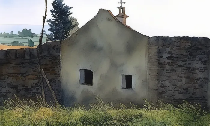 Městské opevnění (Horšovský Týn) – akvarel