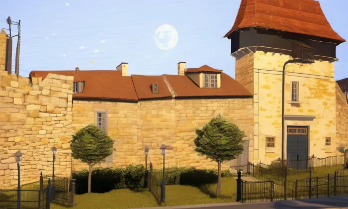 Městské opevnění (Louny) – noc