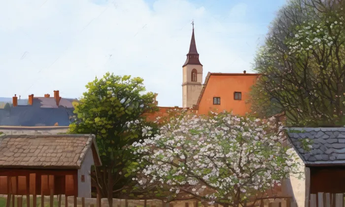 Městské opevnění (Poběžovice) – jaro