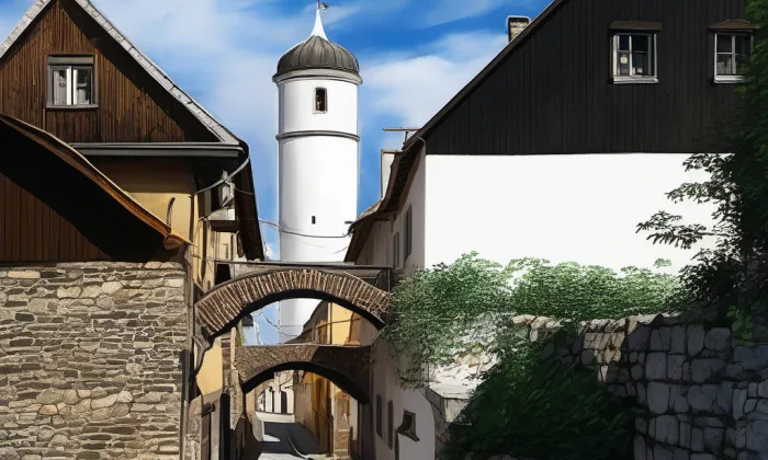 Městské opevnění v Domažlicích – léto