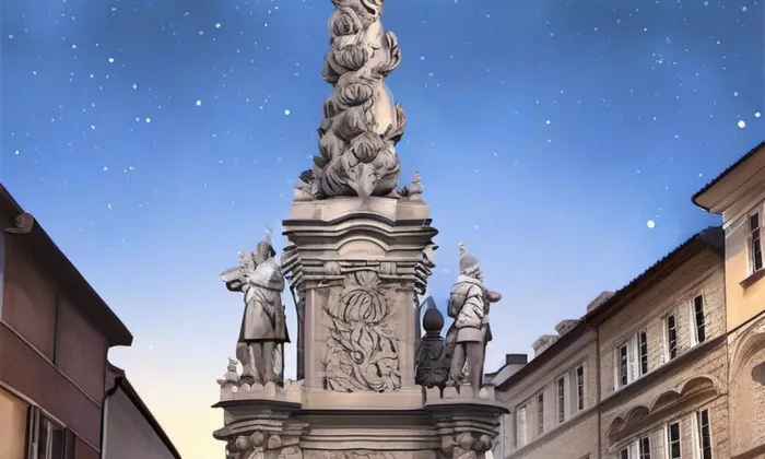 mariánský morový sloup v Kutné Hoře – noc