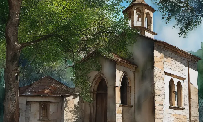 Maria Rast am Stein – akvarel