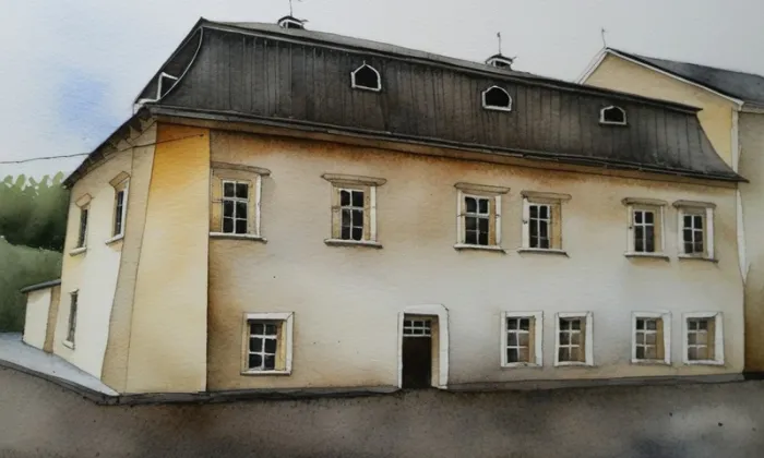 mlýn u Guthů – akvarel