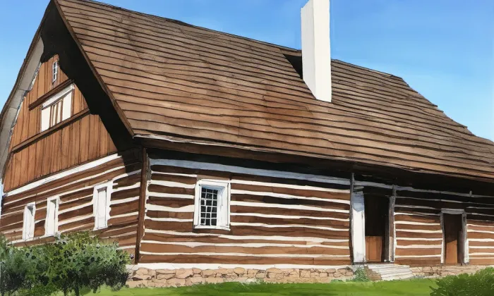 Muzeum lidových staveb v Kouřimi – akvarel