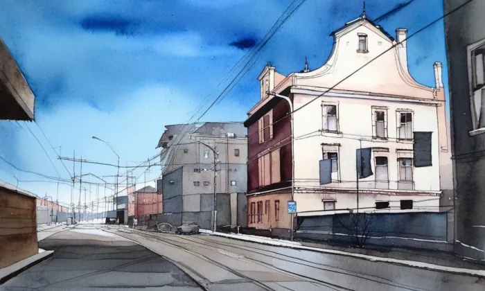 Nádražní 28 – akvarel
