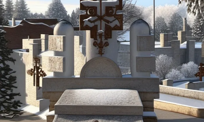 náhrobek Aloise Kalvody – zima