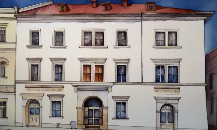 Náměstí Republiky 10 – akvarel