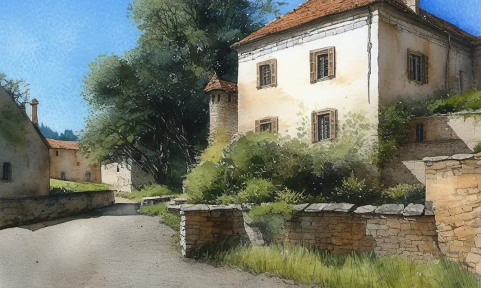 Nečemice – akvarel