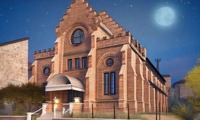 Nová synagoga ve Velkém Meziříčí – noc