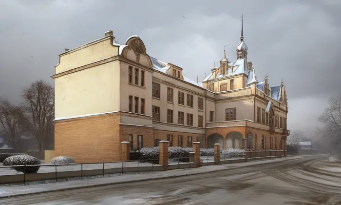 Okresní dům v Novém Bydžově – zima