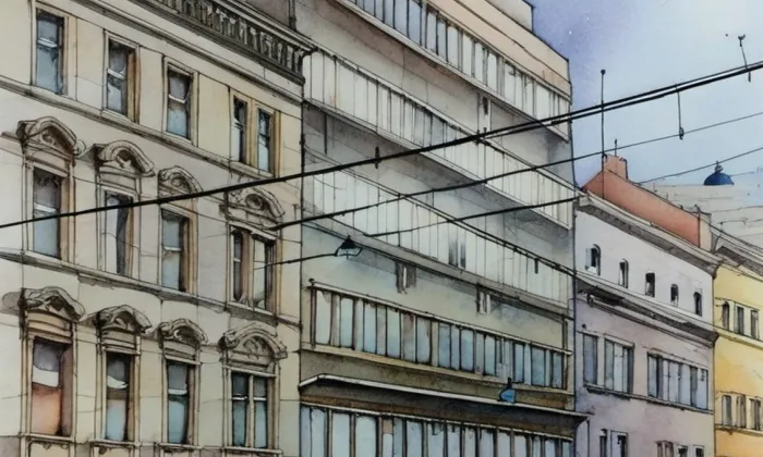 Palác Letná – akvarel
