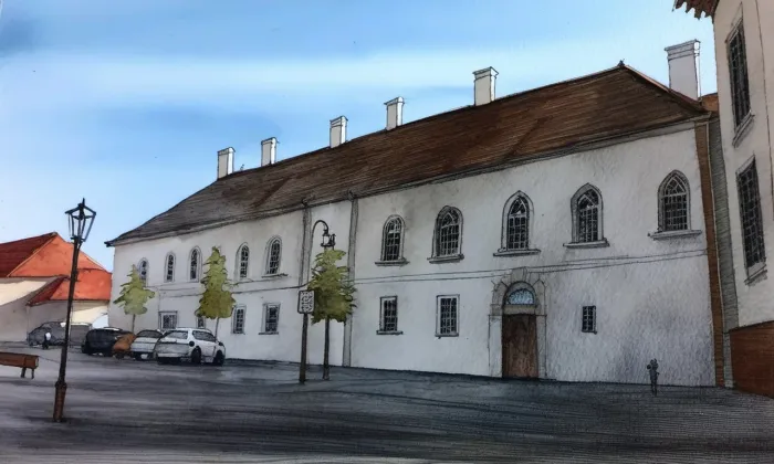Piaristická kolej v Litomyšli – akvarel