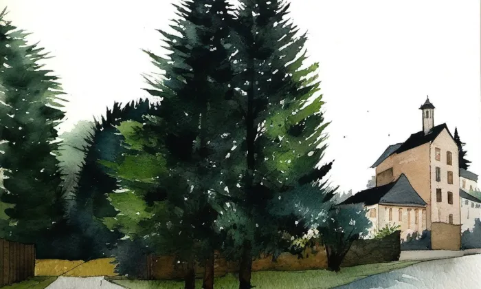 Pivovar (Pacov) – akvarel