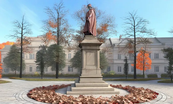 Pomník Jana Žižky v Čáslavi – podzim