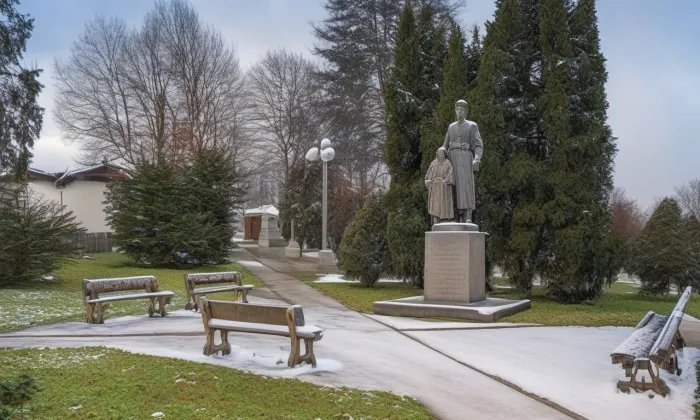 Pomník Julia Fučíka – zima