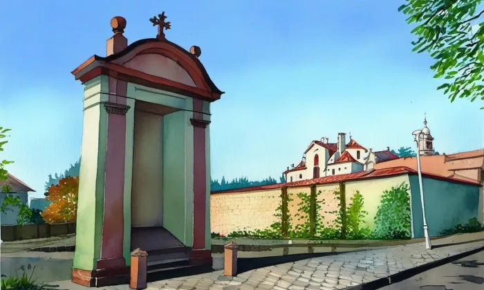Poutní cesta od pražské Lorety do Hájku – akvarel