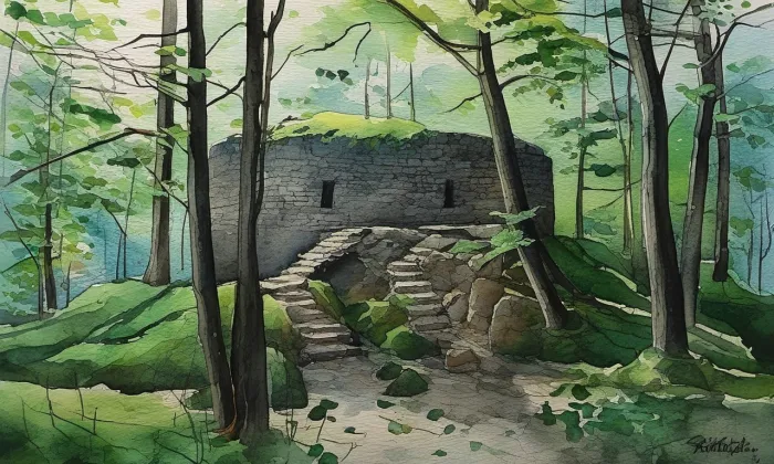Prácheň – akvarel
