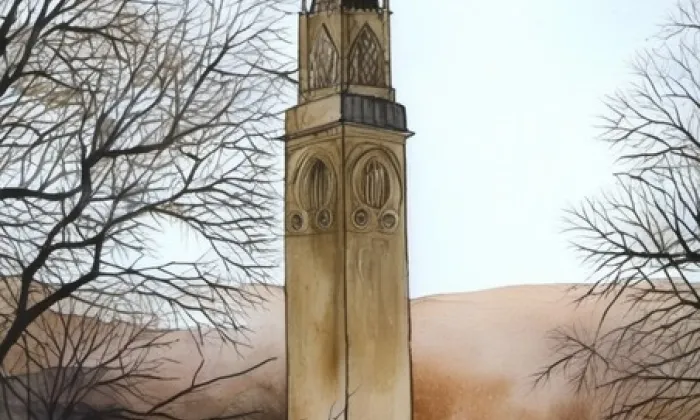 Pruský pomník bitvy roku 1813 – akvarel