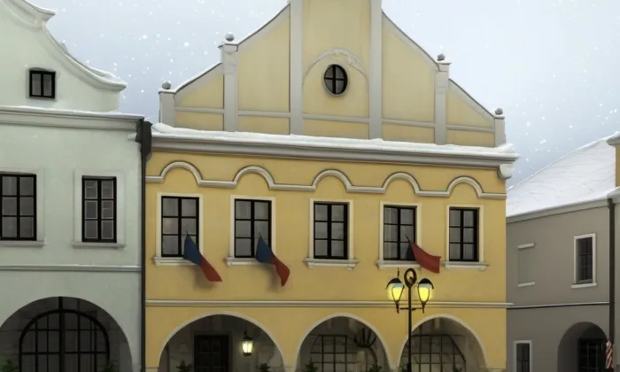 Radnice (Pelhřimov) – noc