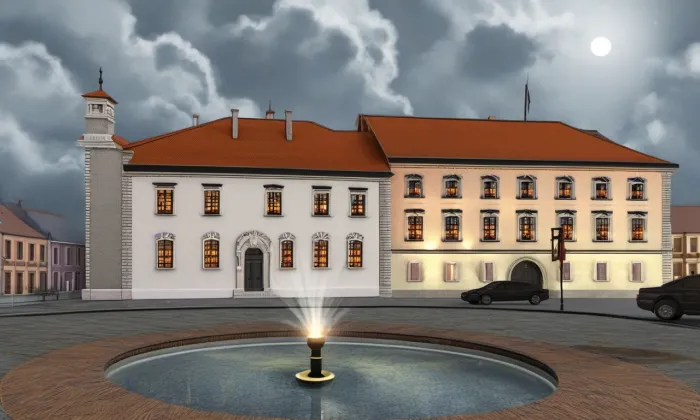 radnice ve Slavkově u Brna – noc