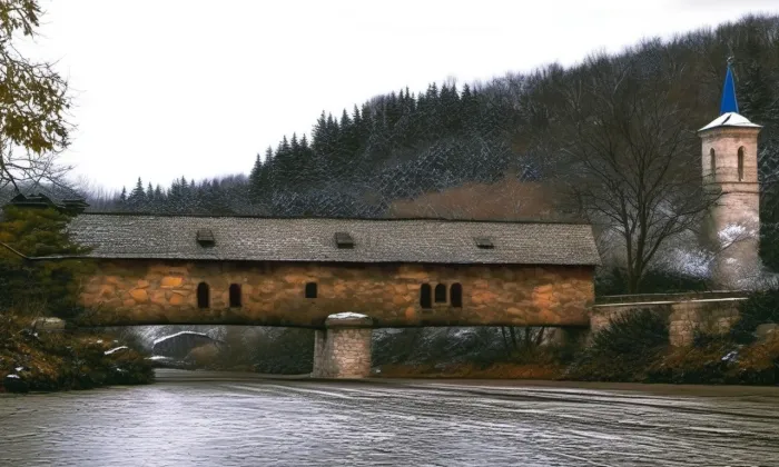 Radošovský most – zima