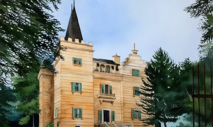 Redlichova vila – akvarel