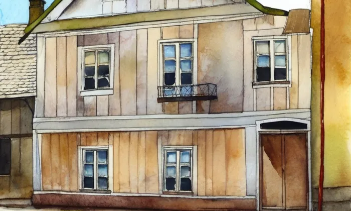 Rodný dům Otokara Březiny – akvarel