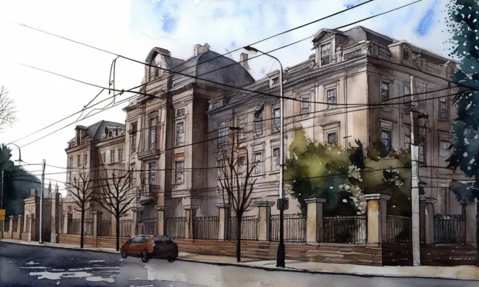 Rudolfinum (Hradec Králové) – akvarel