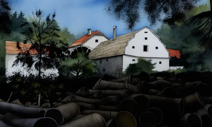 Seberův mlýn – akvarel