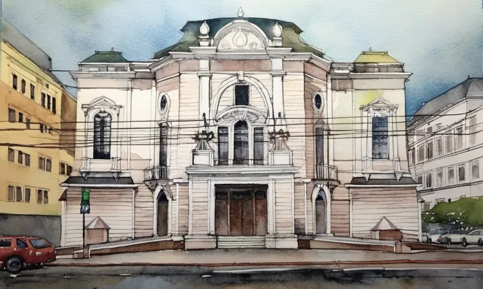 Severočeské divadlo opery a baletu – akvarel