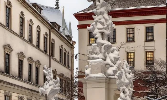 Sloup Nejsvětější Trojice (Brno) – zima
