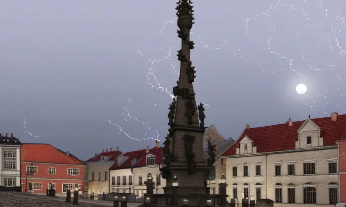 Sloup Nejsvětější Trojice (Kadaň) – noc